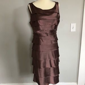 London Times bronze ruffled dress Sz 10